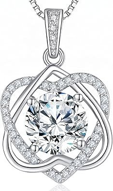 InfinityLove Moissanite Heart Pendant Necklaces for Women, 3-5 Carat Moissanite Necklace, Anniversary Birthday Christmas Valentine Engagements Mothers Day Jewelry for Wife Her Girlfriend Mom Daughter