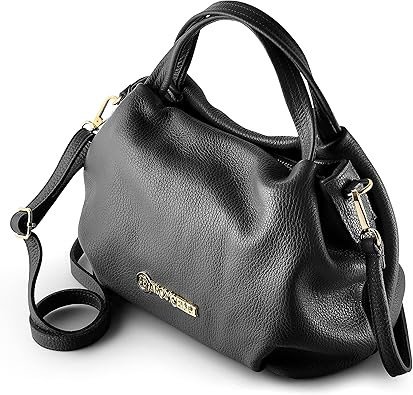 Baroncelli Italian Leather Purse for Women Genuine Soft Leather Medium Size Shoulder Crossbody Bag Made in Italy
