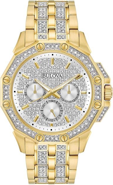 Bulova Men's Crystal Octava Chronograph Quartz Watch, Pave Crystal Dial