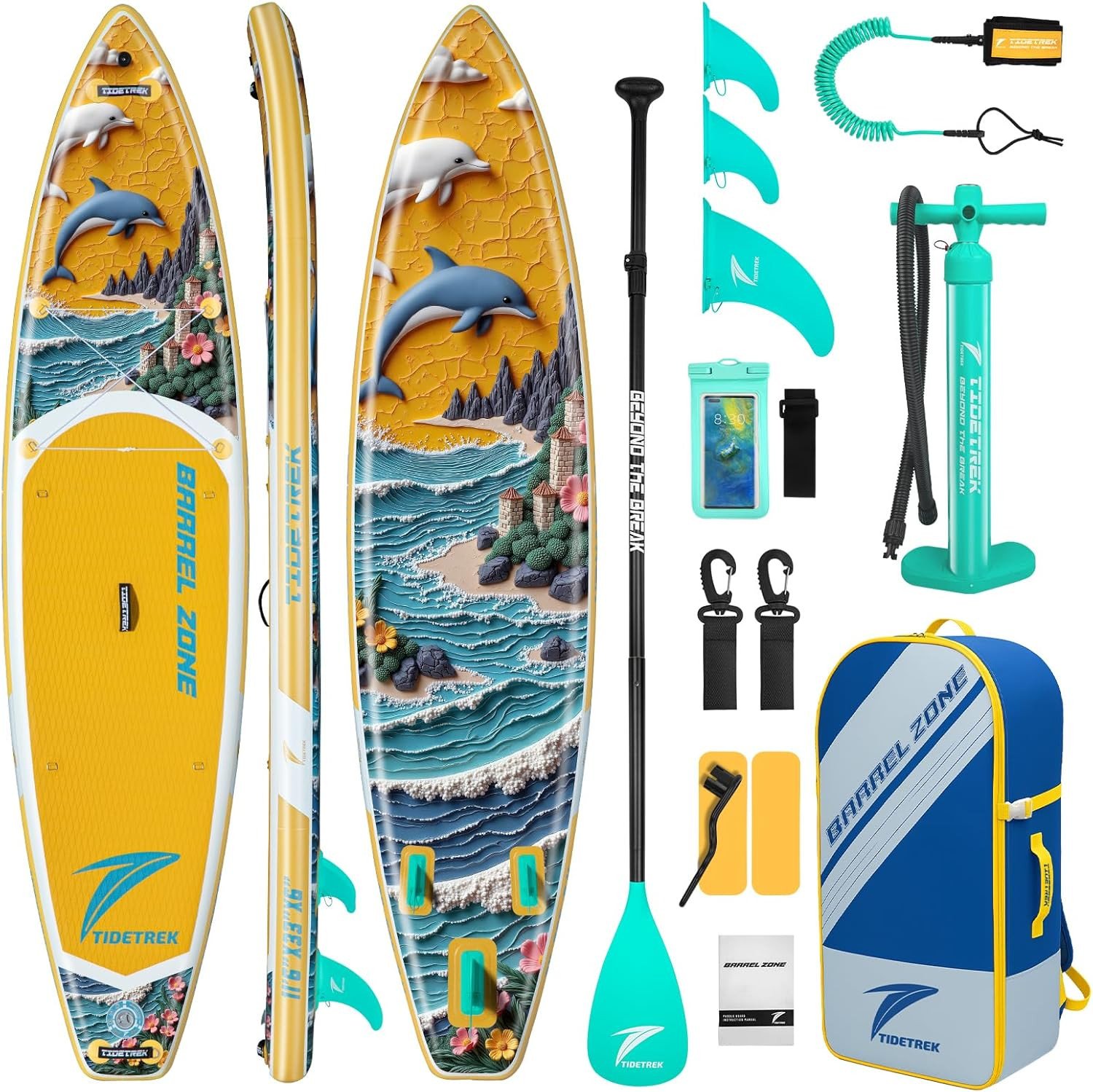 11'/11'6" x 33"/34" x 6" Inflatable SUP Paddle Board – Extra-Wide, Stable Stand Up Paddle Board with Premium Full Accessory Set for Adults & Youth