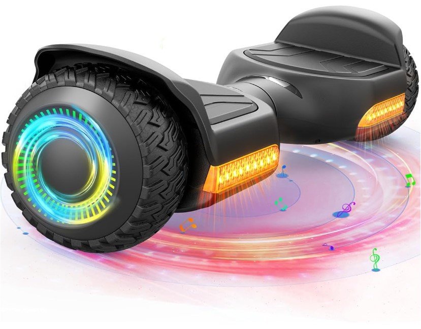 Gyroor Self Balancing Scooter New G13 All Terrain Balancing Scooter with LED Lights, Self Balancing Off Road with Bluetooth for Kids ages 6-12 and Adults-Black